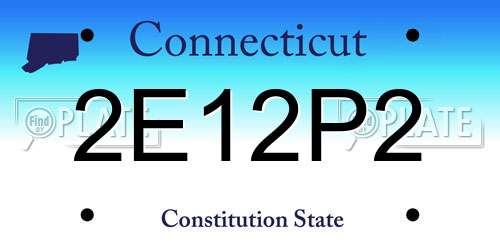 2E12P2 Connecticut License Plate