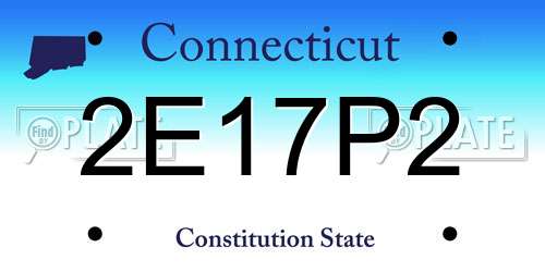 2E17P2 Connecticut License Plate