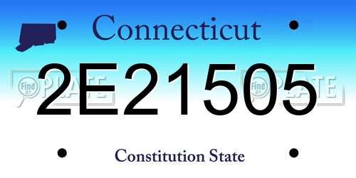 2E21505 Connecticut License Plate