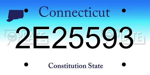 2E25593 Connecticut License Plate