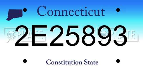 2E25893 Connecticut License Plate