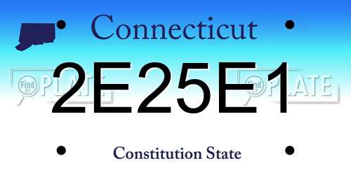 2E25E1 Connecticut License Plate