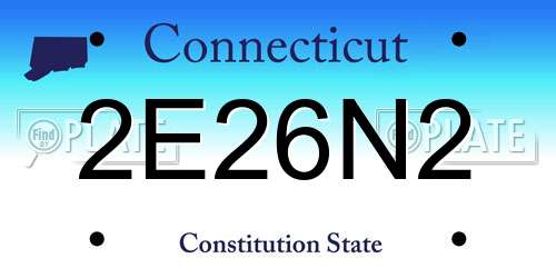 2E26N2 Connecticut License Plate
