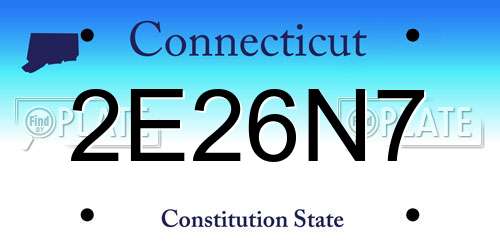 2E26N7 Connecticut License Plate
