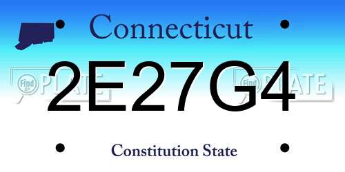 2E27G4 Connecticut License Plate
