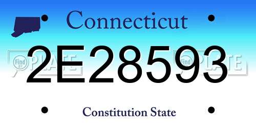 2E28593 Connecticut License Plate