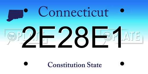 2E28E1 Connecticut License Plate