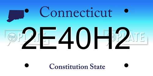 2E40H2 Connecticut License Plate