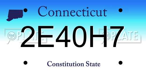 2E40H7 Connecticut License Plate