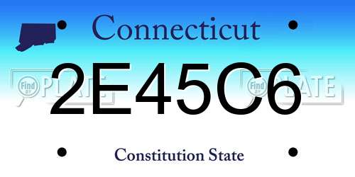2E45C6 Connecticut License Plate