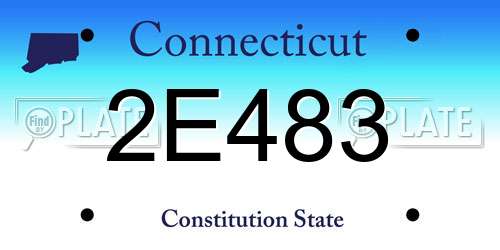 2E483 Connecticut License Plate