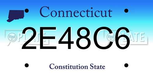 2E48C6 Connecticut License Plate