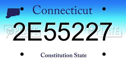 2E55227 Connecticut License Plate