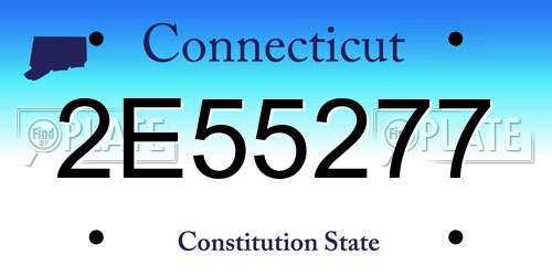 2E55277 Connecticut License Plate