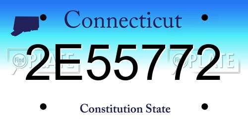 2E55772 Connecticut License Plate