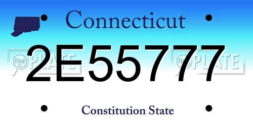 2E55777 Connecticut License Plate