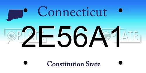 2E56A1 Connecticut License Plate