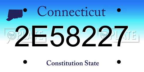 2E58227 Connecticut License Plate