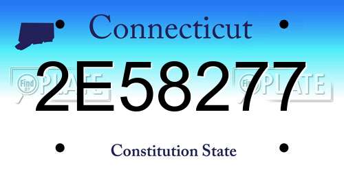 2E58277 Connecticut License Plate