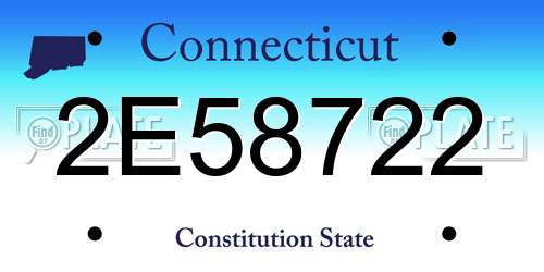 2E58722 Connecticut License Plate