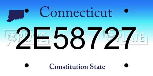 2E58727 Connecticut License Plate