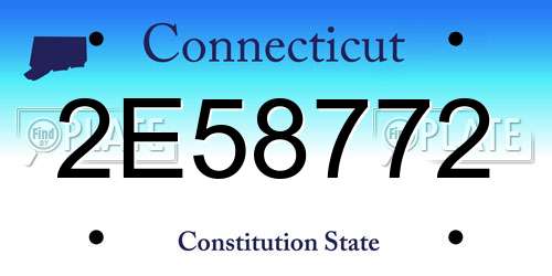 2E58772 Connecticut License Plate