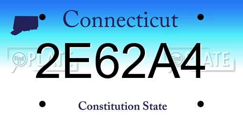 2E62A4 Connecticut License Plate