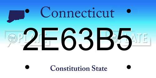2E63B5 Connecticut License Plate
