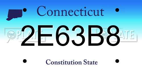 2E63B8 Connecticut License Plate
