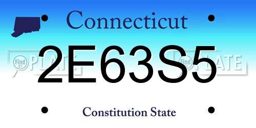 2E63S5 Connecticut License Plate