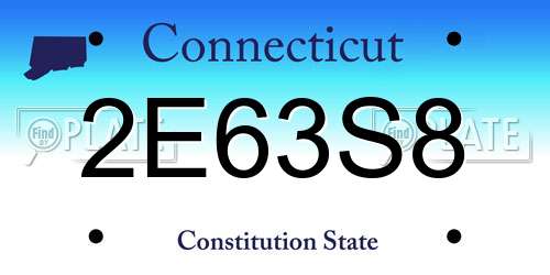 2E63S8 Connecticut License Plate