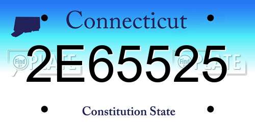 2E65525 Connecticut License Plate