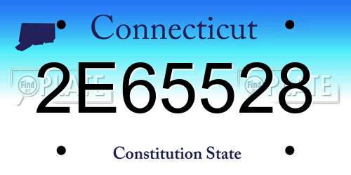 2E65528 Connecticut License Plate