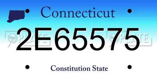 2E65575 Connecticut License Plate