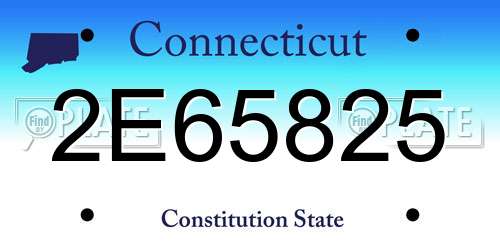 2E65825 Connecticut License Plate