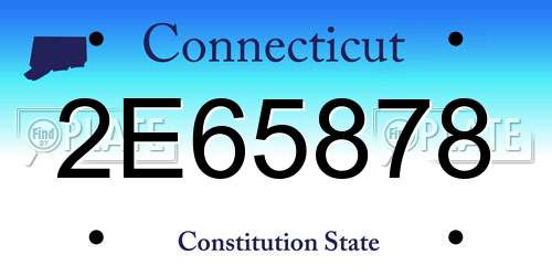 2E65878 Connecticut License Plate