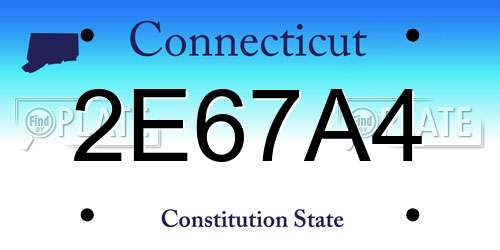 2E67A4 Connecticut License Plate