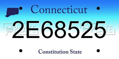 2E68525 Connecticut License Plate