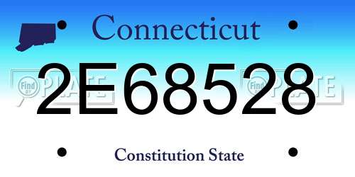 2E68528 Connecticut License Plate