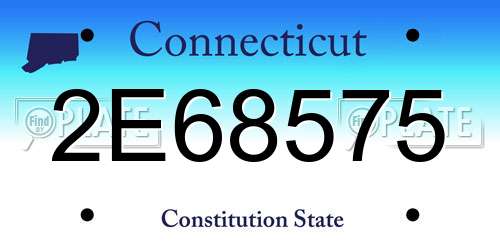 2E68575 Connecticut License Plate