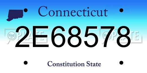 2E68578 Connecticut License Plate