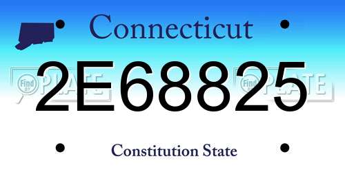 2E68825 Connecticut License Plate