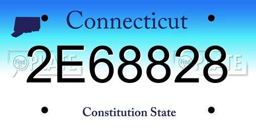 2E68828 Connecticut License Plate
