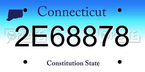 2E68878 Connecticut License Plate
