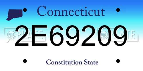 2E69209 Connecticut License Plate