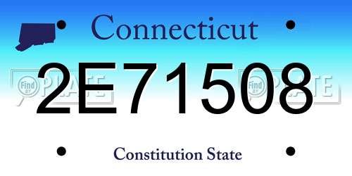2E71508 Connecticut License Plate