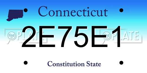 2E75E1 Connecticut License Plate