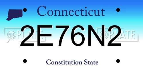 2E76N2 Connecticut License Plate