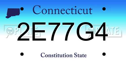 2E77G4 Connecticut License Plate