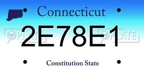 2E78E1 Connecticut License Plate